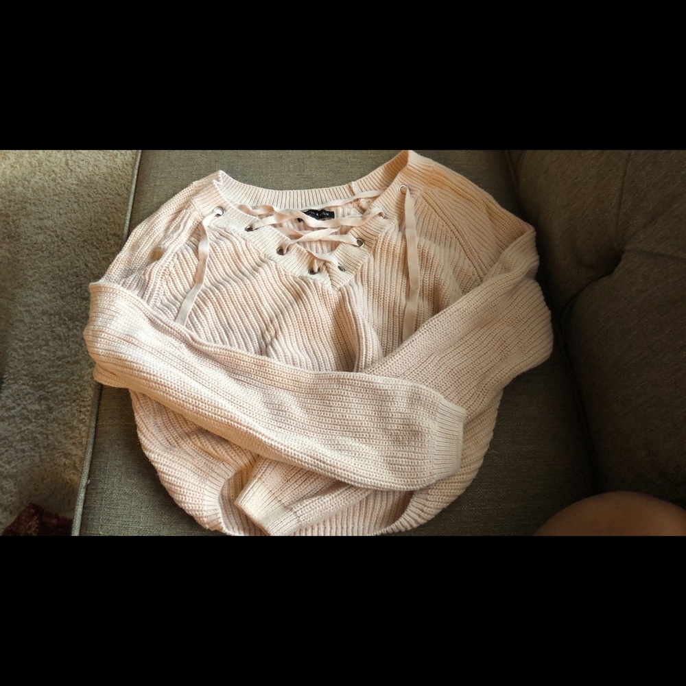 Knitted Kendall and Kylie cropped sweater